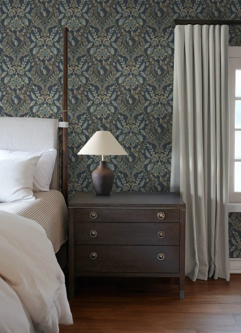 Chris Loves Julia Collins Damask Wallpaper - Teal — Ảnh 2