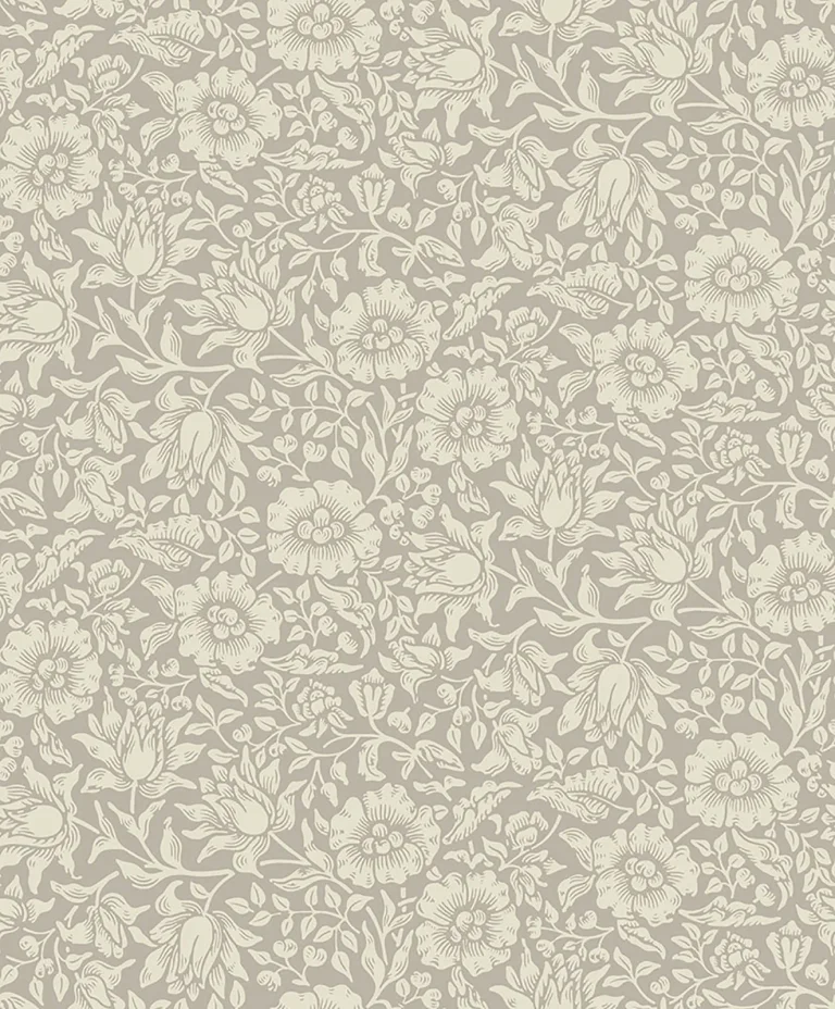 Mallow Floral Vine Wallpaper - Grey — Ảnh 4