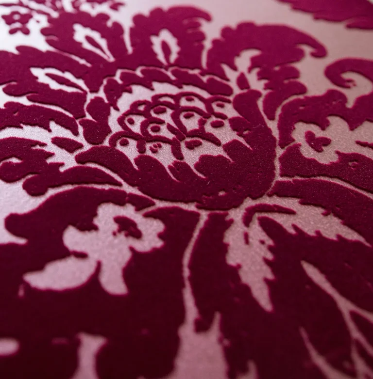 Shadow Flocked Damask Wallpaper - Merlot — Ảnh 6