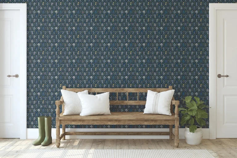 Rifle Paper Co. Hawthorne Wallpaper - Navy & Gold — Image 4