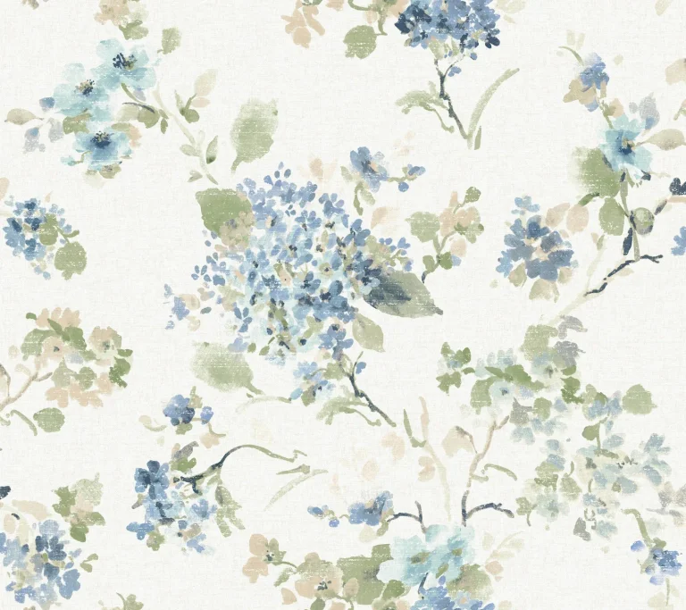 Veiled Garden Floral Wallpaper - Sky Blue — Ảnh 4