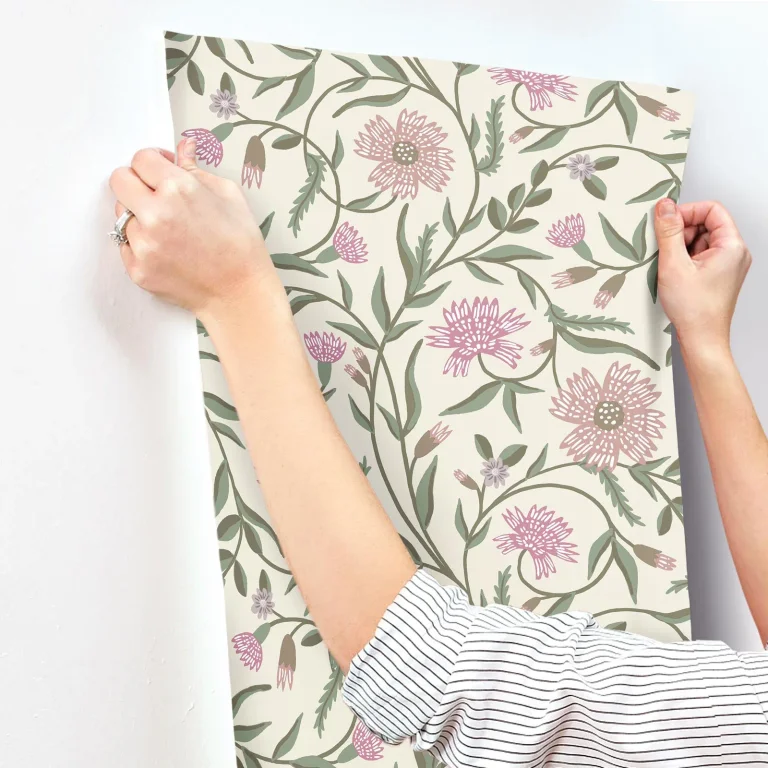Rifle Paper Co. Aster Wallpaper - Linen & Rose — Ảnh 6
