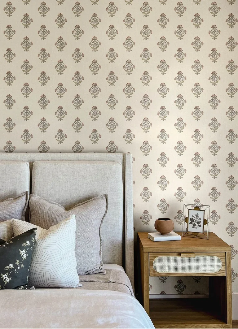 Chesapeake Hollyhock Floral Crest Wallpaper - Rust — Ảnh 3