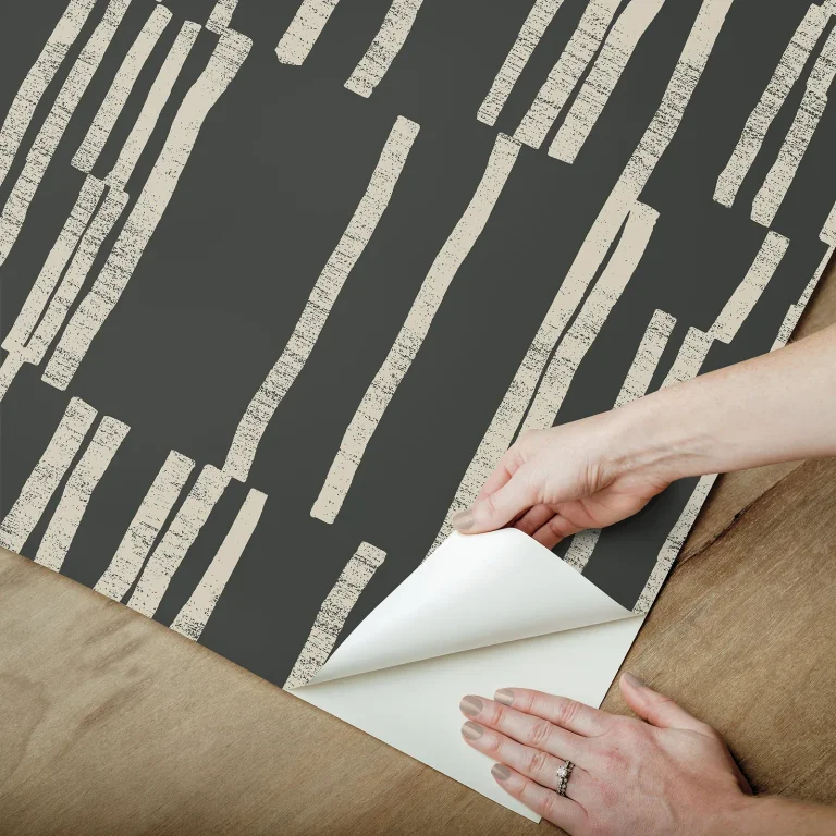 Nikki Chu Koso Peel and Stick Wallpaper - Black & Taupe — Ảnh 6