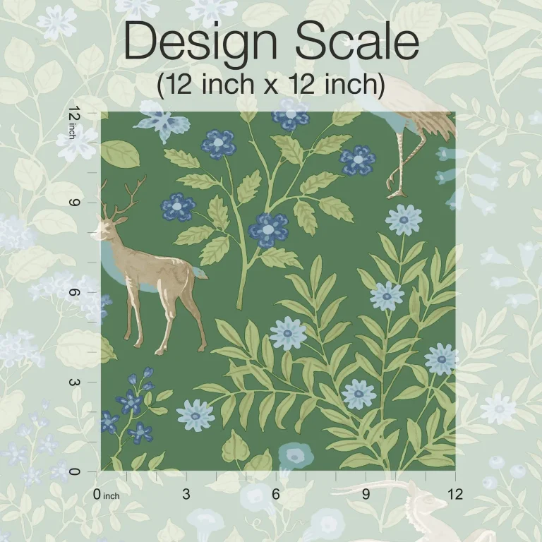 Erin & Ben Woodland Floral Peel and Stick Wallpaper - Meadow Green — Image 7