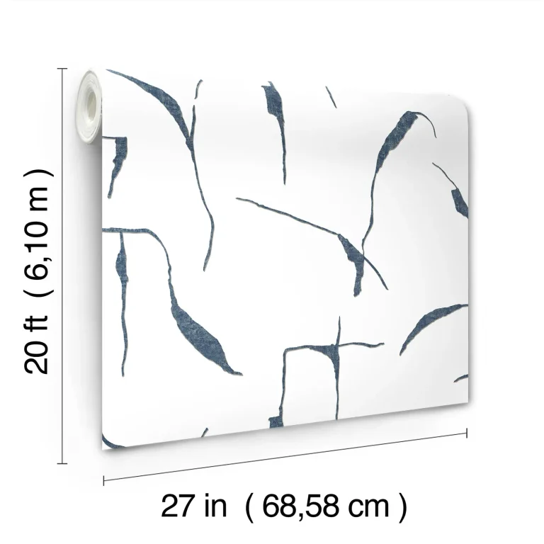 Nikki Chu Ivory Coast Peel and Stick Wallpaper - Navy & Glint — Ảnh 3