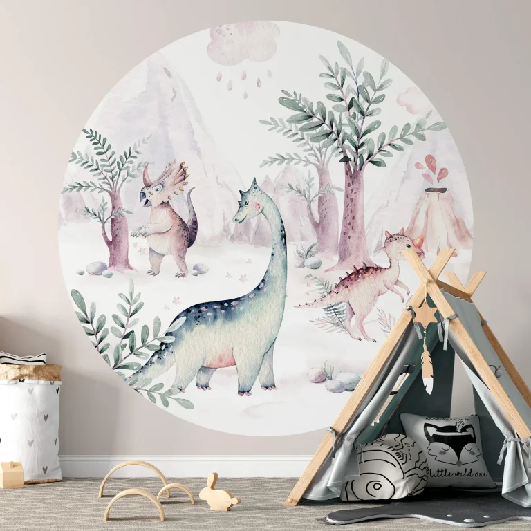 Dinosaur Animal Friends - Wall Mural 5524 - 8 Panel - 384cm x 260cm — Ảnh 2