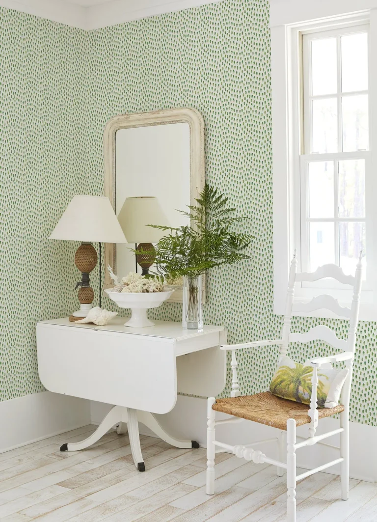 Chesapeake Sand Drips Painted Dots Wallpaper - Green — Ảnh 3