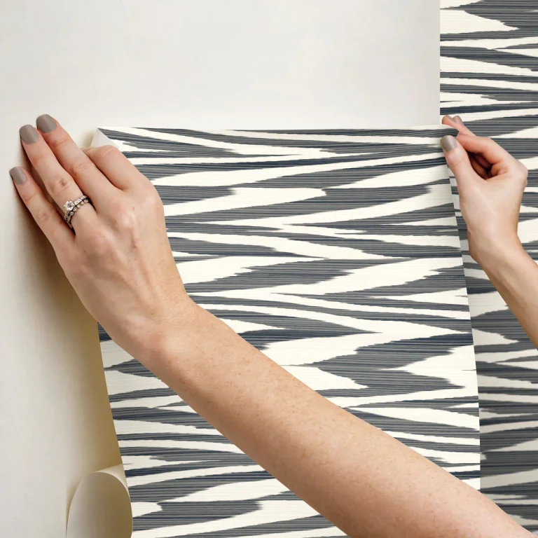 Flamed Zig Zag Peel and Stick Wallpaper - Black — Ảnh 3