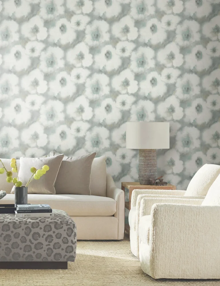 Candice Olson Blended Floral Wallpaper - Aqua — Ảnh 6