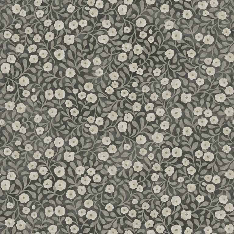 Chesapeake Poppy Trail Floral Wallpaper - Black — Ảnh 4