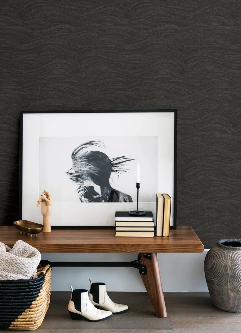 Leith Zen Waves Wallpaper - Black — Ảnh 2