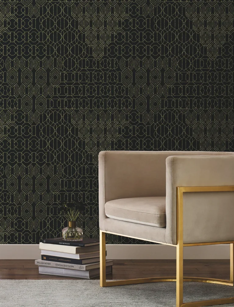 Modern Chandelier Wallpaper - Black — Ảnh 4