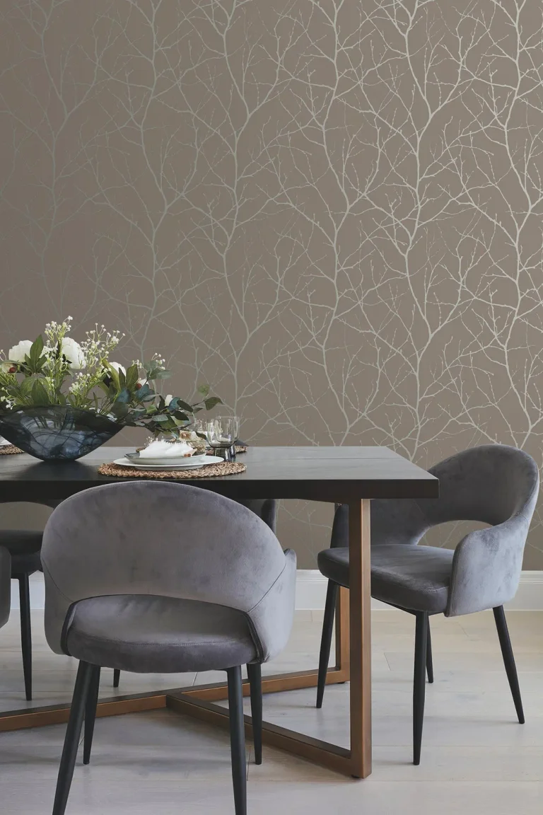 Trees Silhouette Wallpaper - Mocha/Silver — Image 3