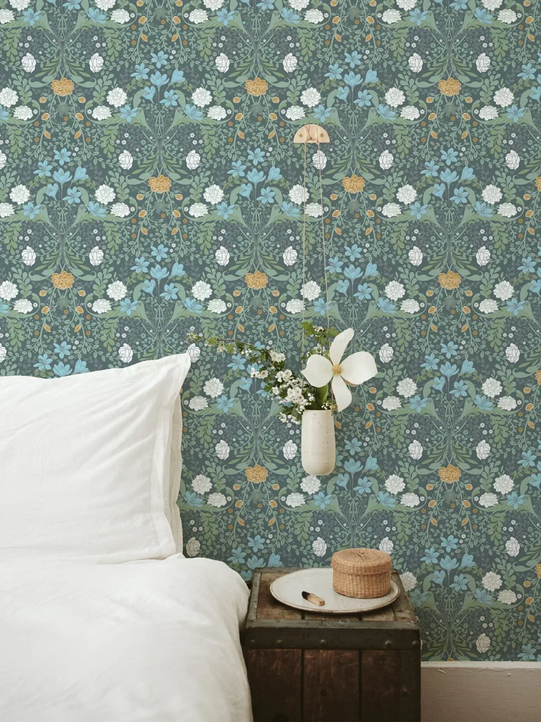 Froso Garden Damask Wallpaper - Turquoise — Ảnh 3