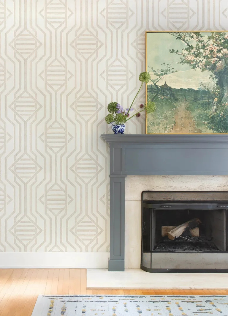Essex Geometric Wallpaper - Wheat — Ảnh 4