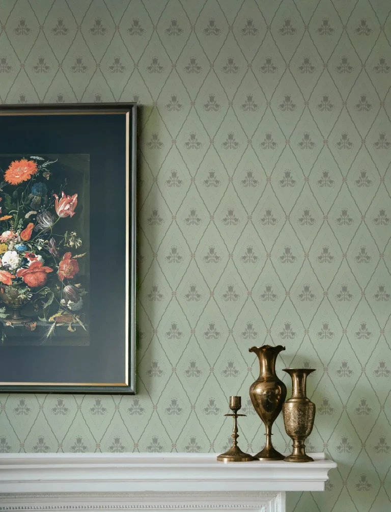 Alma Diamond Floral Wallpaper - Mint — Image 3