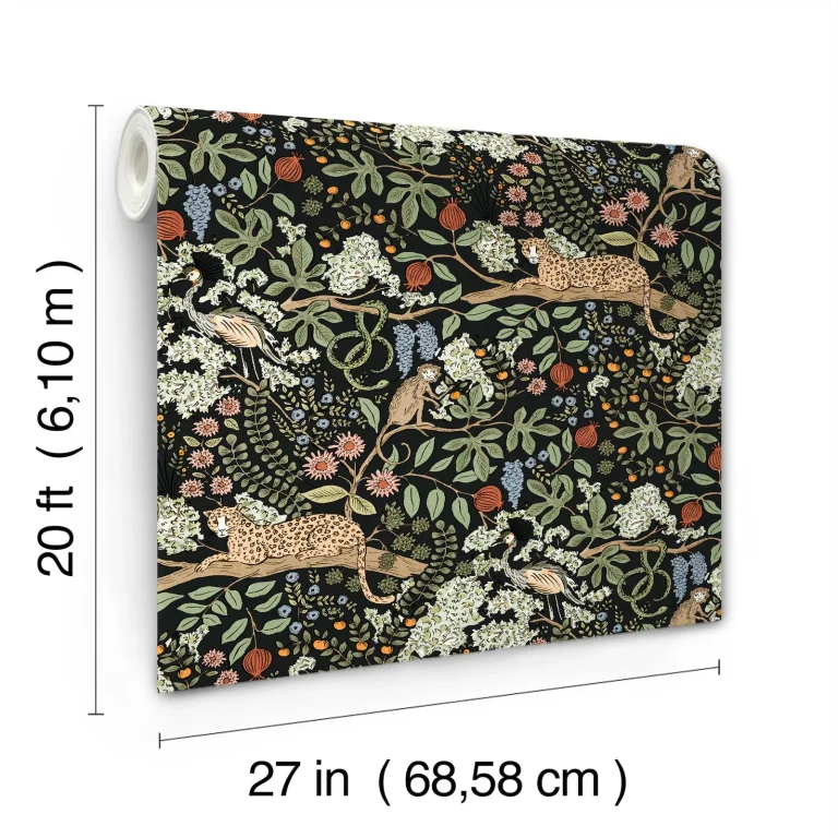 Rifle Paper Co. Safari Jungle Toile Peel and Stick Wallpaper - Black — Ảnh 2