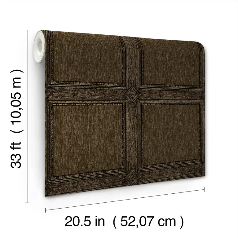 Chris Loves Julia Moorland Wood Panel Wallpaper - Dark Brown — Ảnh 3