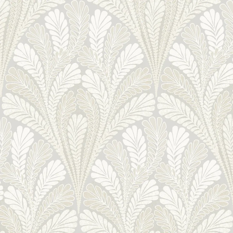 Shell Damask Wallpaper - Grey — Image 4