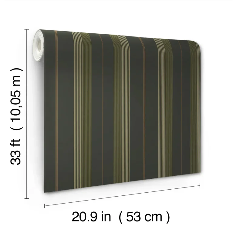 Herrgård Stripe Wallpaper - Black — Ảnh 2