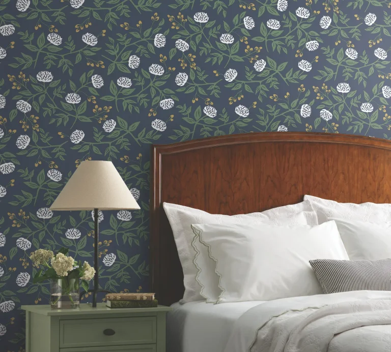 Rifle Paper Co. Peonies Floral Peel and Stick Wallpaper - Navy — Ảnh 6