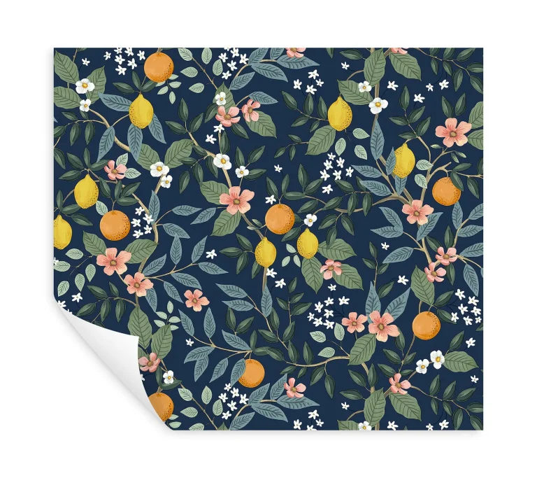 Rifle Paper Co. Citrus Grove Peel and Stick Wallpaper - Navy — Ảnh 6
