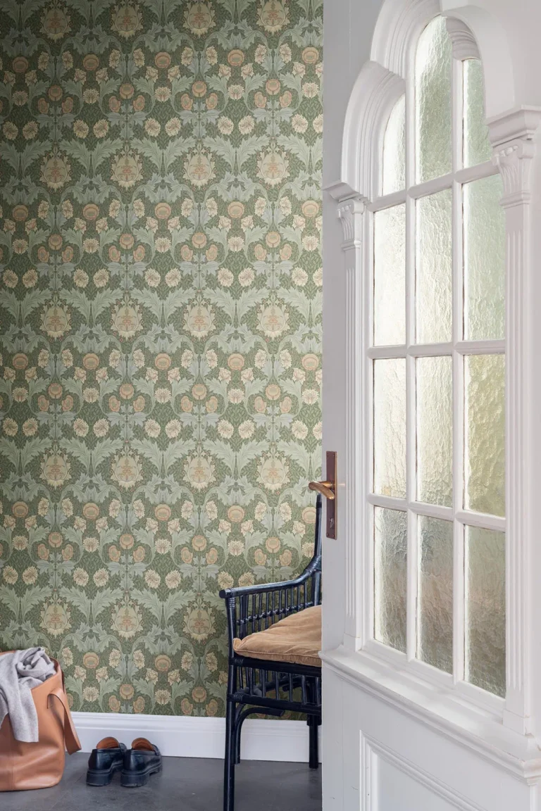 Myrtle Floral Ogee Wallpaper - Sea Green — Ảnh 3
