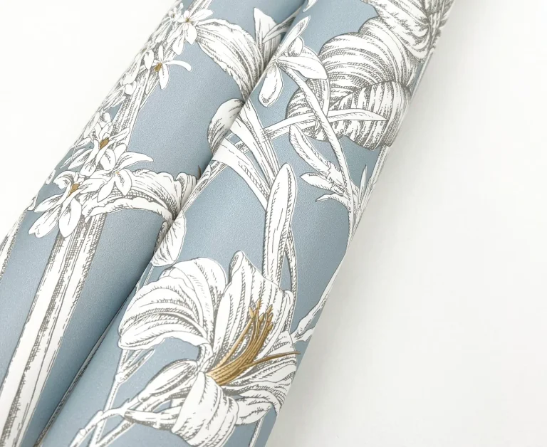 Orchid Conservatory Toile Wallpaper - Blue/Taupe — Ảnh 7