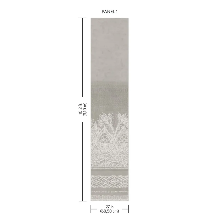 Henna Wall Mural - White/Grey — Image 4
