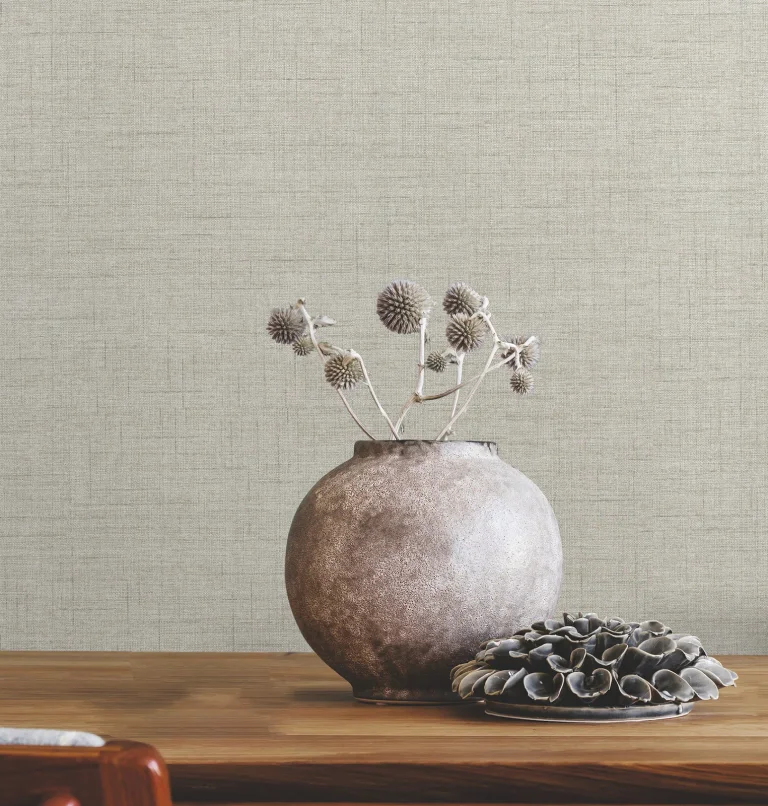 Leon Faux Fabric Wallpaper - Sage — Ảnh 4