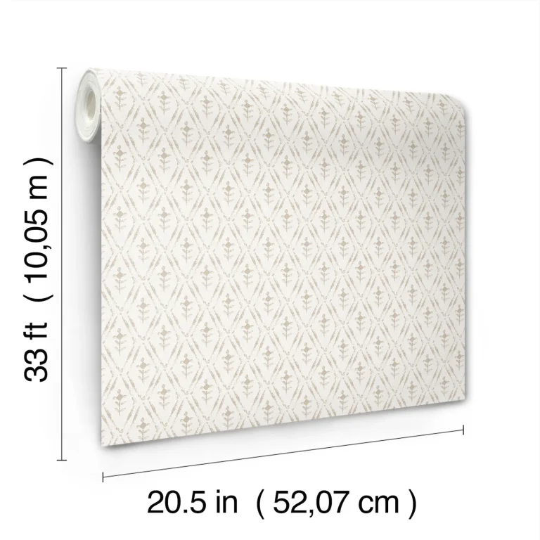 Chris Loves Julia Tillie Diamond Floral Wallpaper - Taupe — Ảnh 3