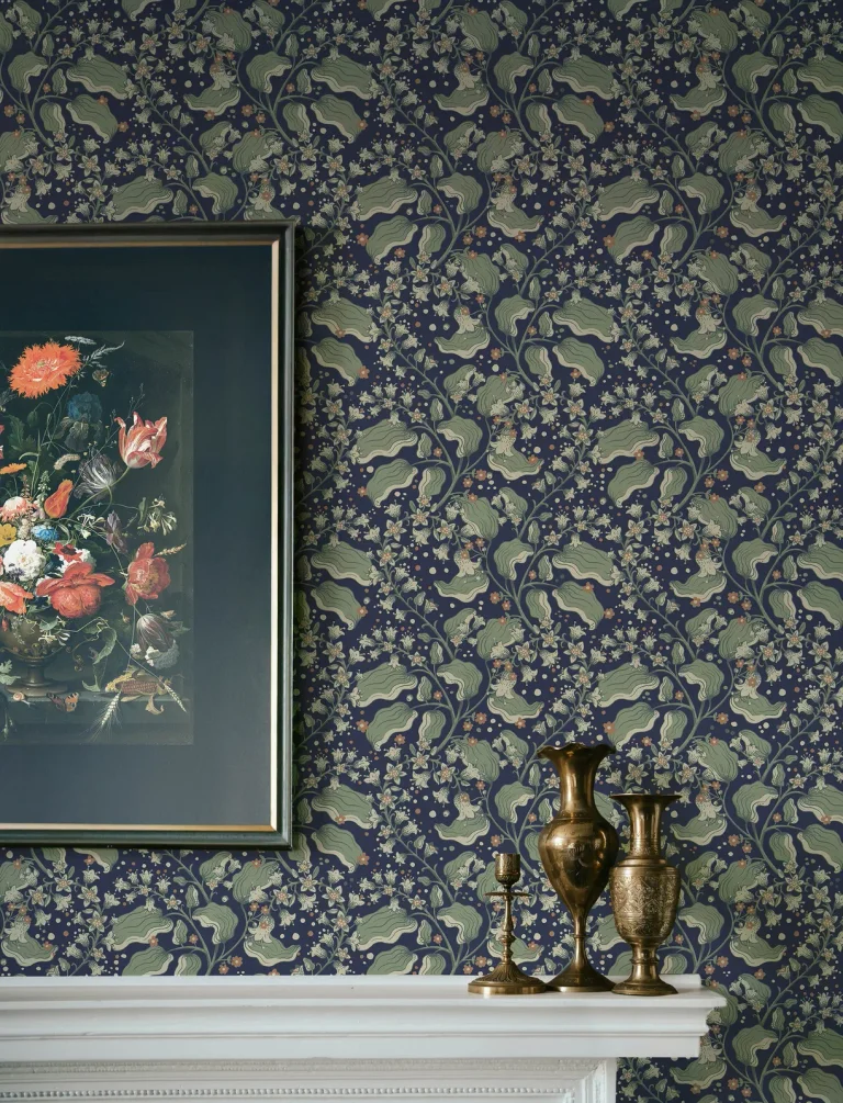 Syren Dainty Floral Wallpaper - Navy — Ảnh 4