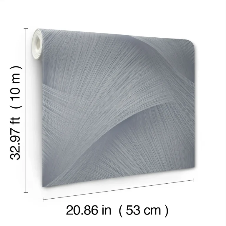 Etched Reeds Abstract Wallpaper - Slate — Image 4