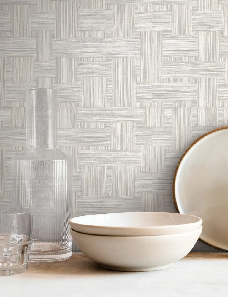 Basketry Wallpaper - Warm Grey — Ảnh 4