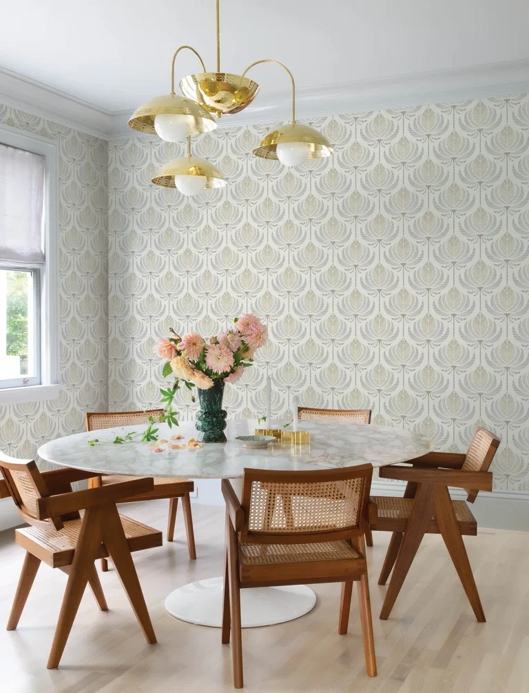 Ferrenby Floral Fan Wallpaper - Metallic — Ảnh 5