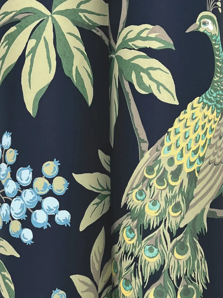 Ronald Redding Peacock Estate Wallpaper - Navy — Image 2