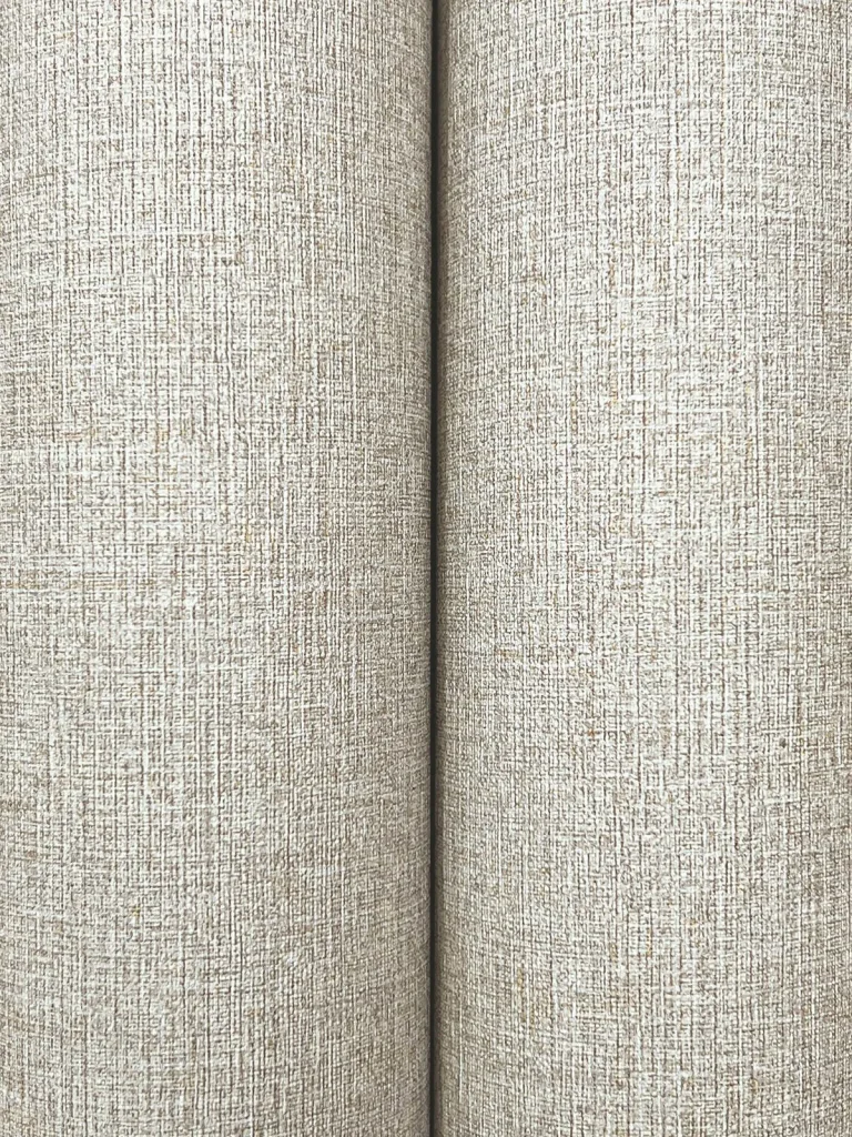 Heathered Linen Faux Fabric Wallpaper - Beige — Ảnh 4