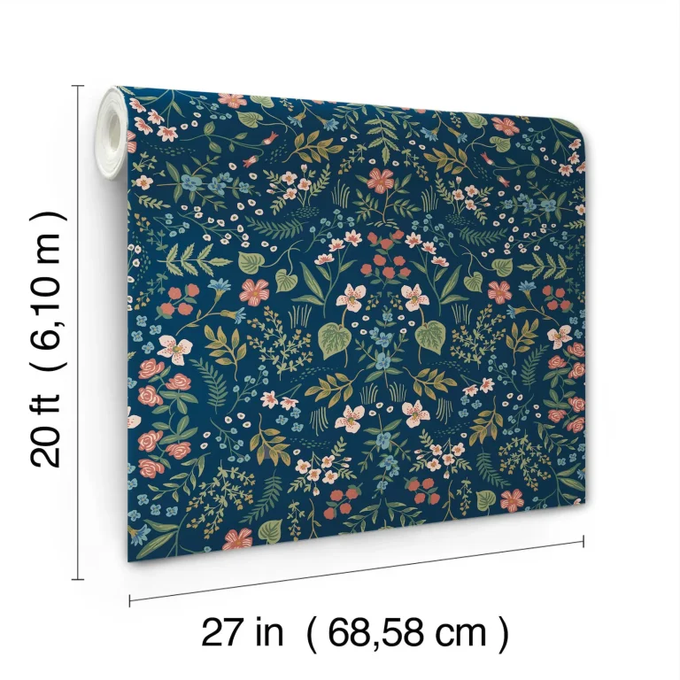 Rifle Paper Co. Wildwood Peel and Stick Wallpaper - Navy — Ảnh 7