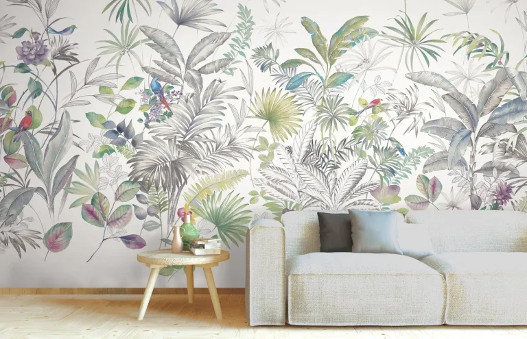 Tropical Wall Mural - White — Ảnh 3
