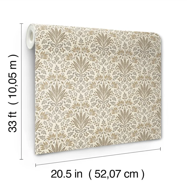 Chris Loves Julia Woodbury Floral Damask Wallpaper - Brown — Ảnh 4