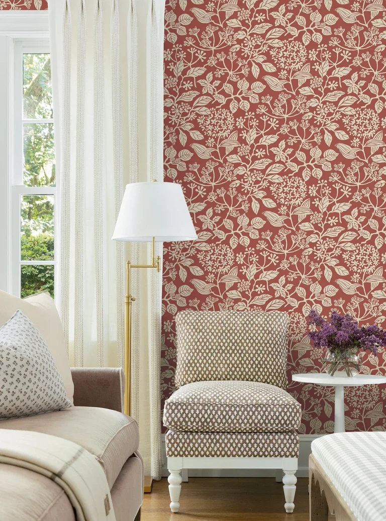 Rowen Botanical Wallpaper - Ruby — Image 3