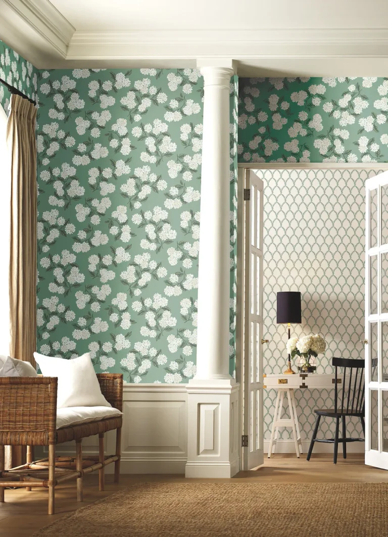 Rifle Paper Co. Hydrangea Wallpaper - Jade — Ảnh 2