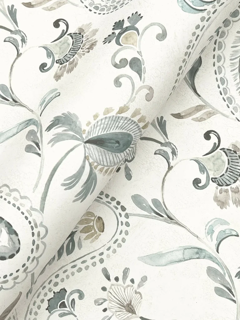 Chesapeake Darlene Jacobean Wallpaper - Aqua — Ảnh 2