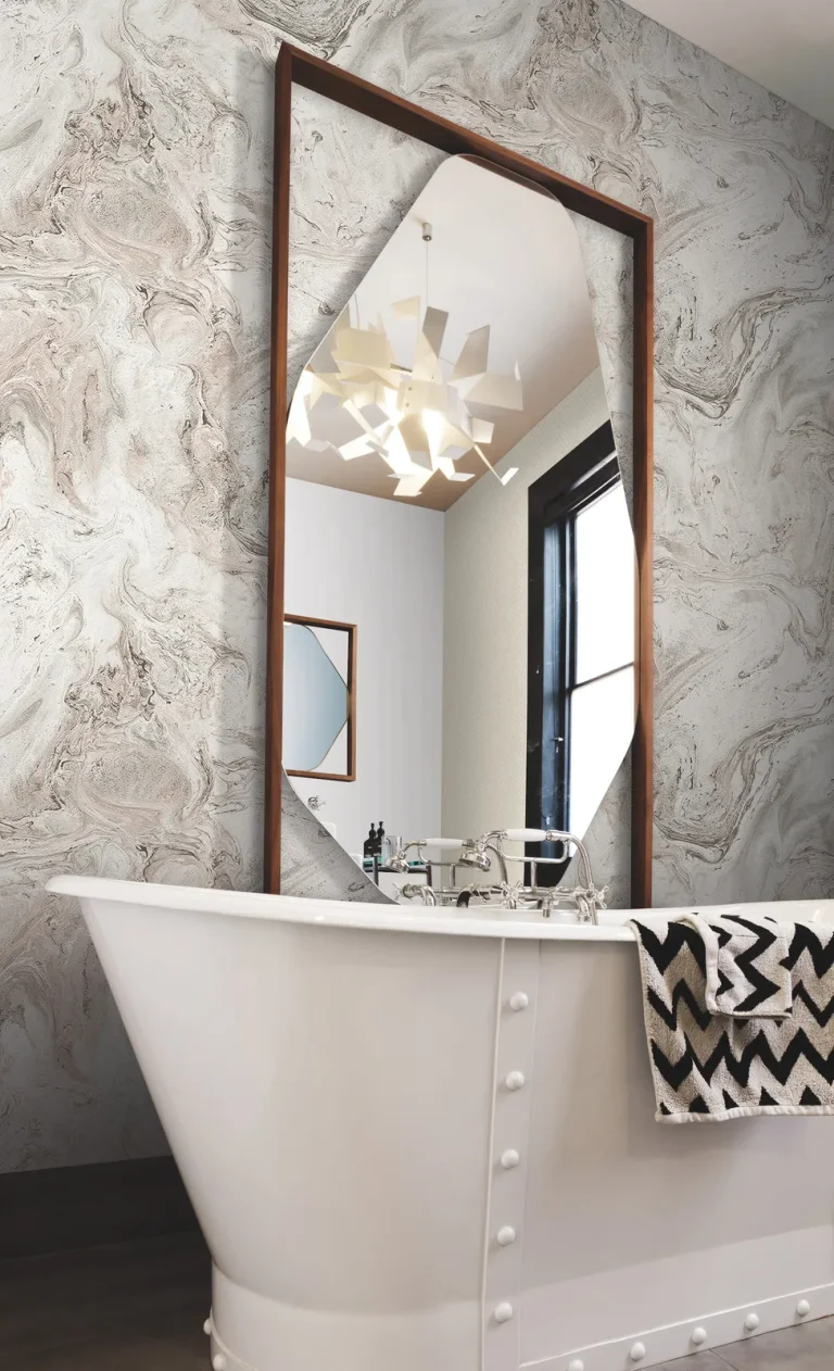 Oil & Marble Peel and Stick Wallpaper - Clay/Taupe — Ảnh 5