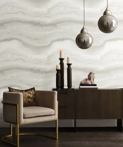 Shifting Sands Peel and Stick Wallpaper - Salt Grey/Pearl