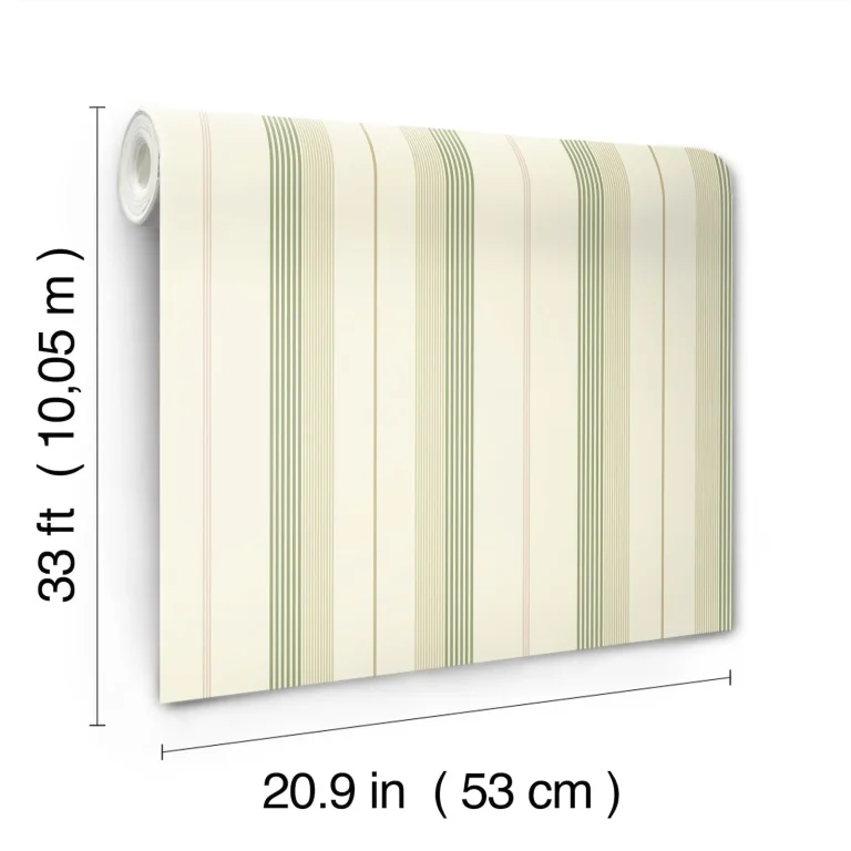 Herrgård Stripe Wallpaper - Green — Ảnh 5