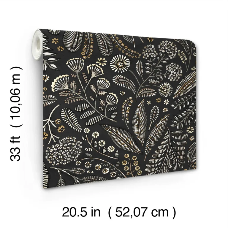 Briar Floral Wallpaper - Black — Ảnh 6