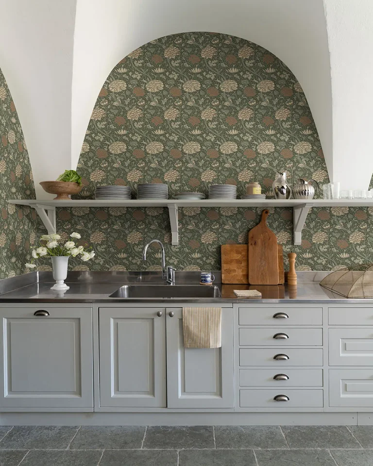 Cray Floral Trail Wallpaper - Sea Green — Ảnh 4