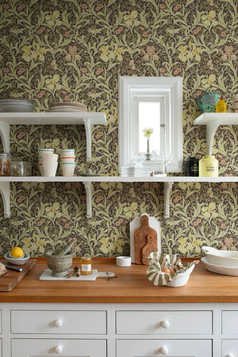 Iris Wild Gardens Wallpaper - Plum — Ảnh 3